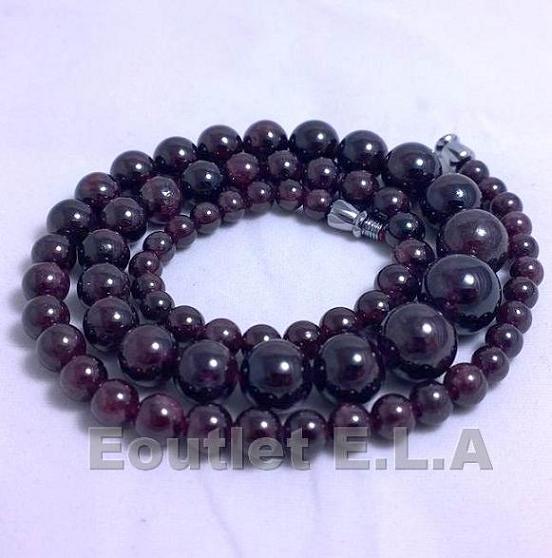 GENUINE NATURAL DEEP RED GARNET NECKLACE-46cm